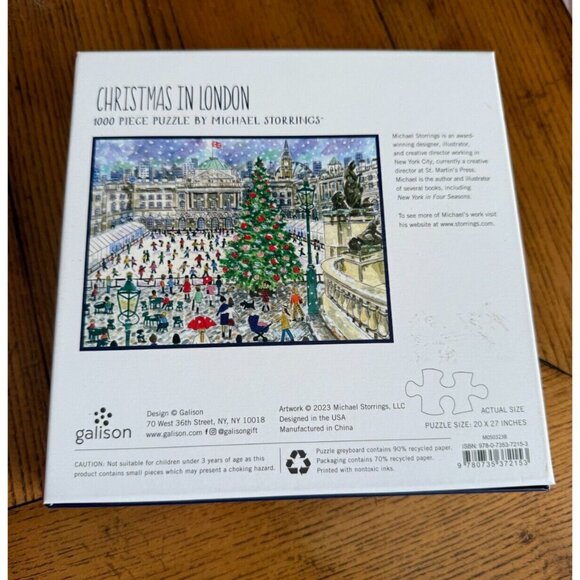 Michael Storrings CHRISTMAS IN LONDON 1000-Piece Jigsaw Puzzle Galison - Picture 3 of 4
